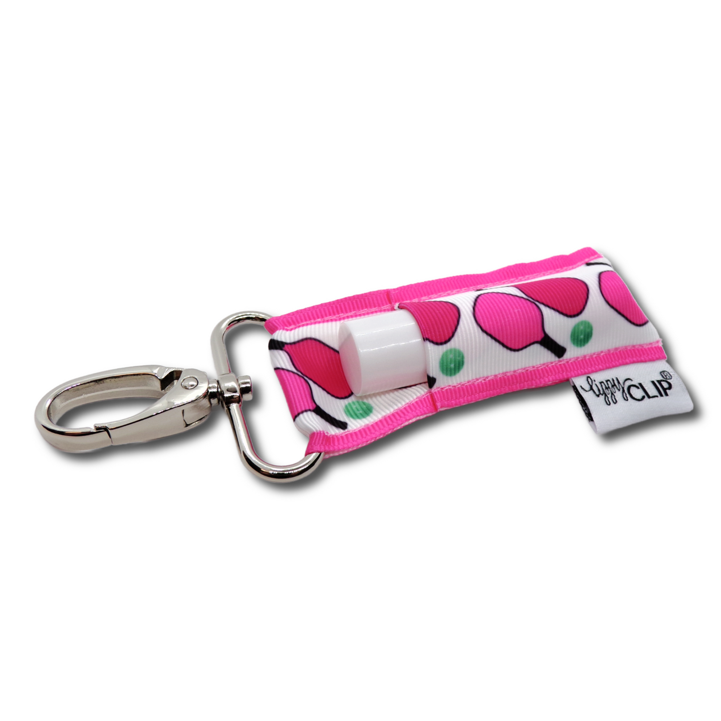 Pickleball on Pink LippyClip® Lip Balm Holder by LippyClip®