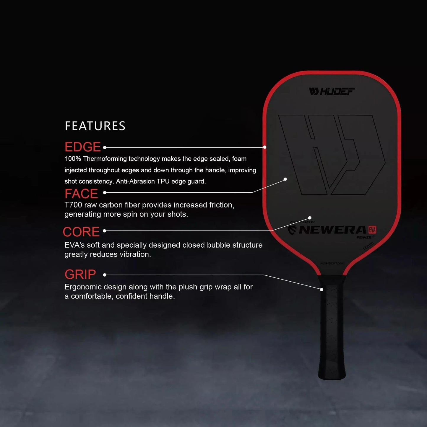 Future Pickleball Paddle (EVA Core) by Hudef Sport