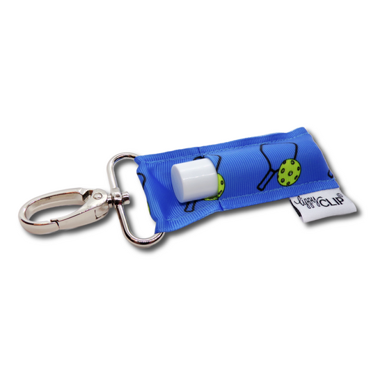 Pickleball on Blue LippyClip® Lip Balm Holder by LippyClip®