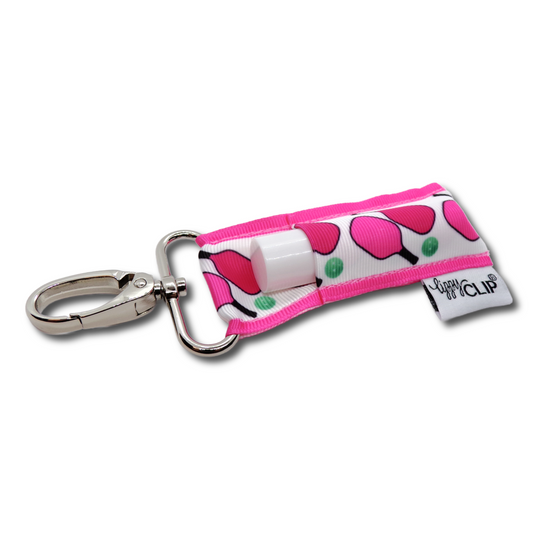 Pickleball on Pink LippyClip® Lip Balm Holder by LippyClip®